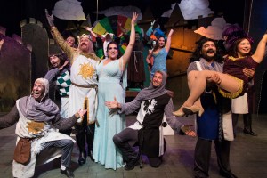 The cast of "Spamalot" at Hillbarn Theatre in Foster City are celebrating their extension, with a new closing date of Sept. 29th. (Photo by Mark Kitaoka)