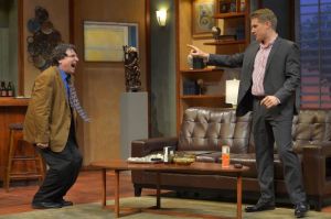 Vinnie (Marco Baricelli) and Alvin (Craig Marker) dream of bug and baseball glory in "Game On" at San Jose Rep. (Photo by Kevin Berne)