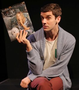 Alex More (Michael Urie) takes a job in a fictitious mall owned by legend Barbra Streisand in "Buyer and Cellar" that runs at the Curran Theatre in San Francisco through Sunday, Aug. 31st. (Photo by Joan Marcus)