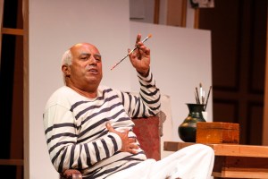 Herbert Siguenza captures the essence of Pablo Picasso in "A Weekend with Pablo Picasso" at San Jose Stage Company through Dec. 7th. (Photo by Darren Scott)