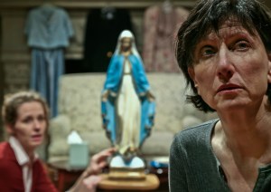 Maura Holloran (L) and Jan Zvaifler are featured in "Enemies: Foreign and Domestic" at Central Works in Berkeley. (Photo by Jim Norrena)