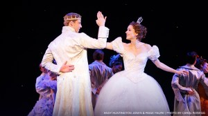 Prince Topher (Andy Huntington Jones) and Cinderella (Paige Faure) find love in "Cinderella." (Photo by Carol Rosegg)