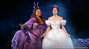 The Fairy Godmother (Kecia Lewis) prepares Cinderella (Paige Faure) for the Ball. (Photo by Carol Rosegg)