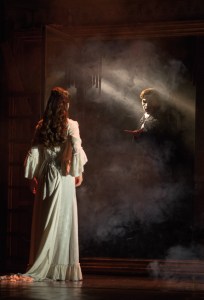 The Phantom (Chris Mann) reveals himself to Christine (Katie Travis) in Andrew Lloyd Webber's "The Phantom of the Opera," running at the Orpheum Theatre through Oct. 4th. (Photo by Matthew Murphy)